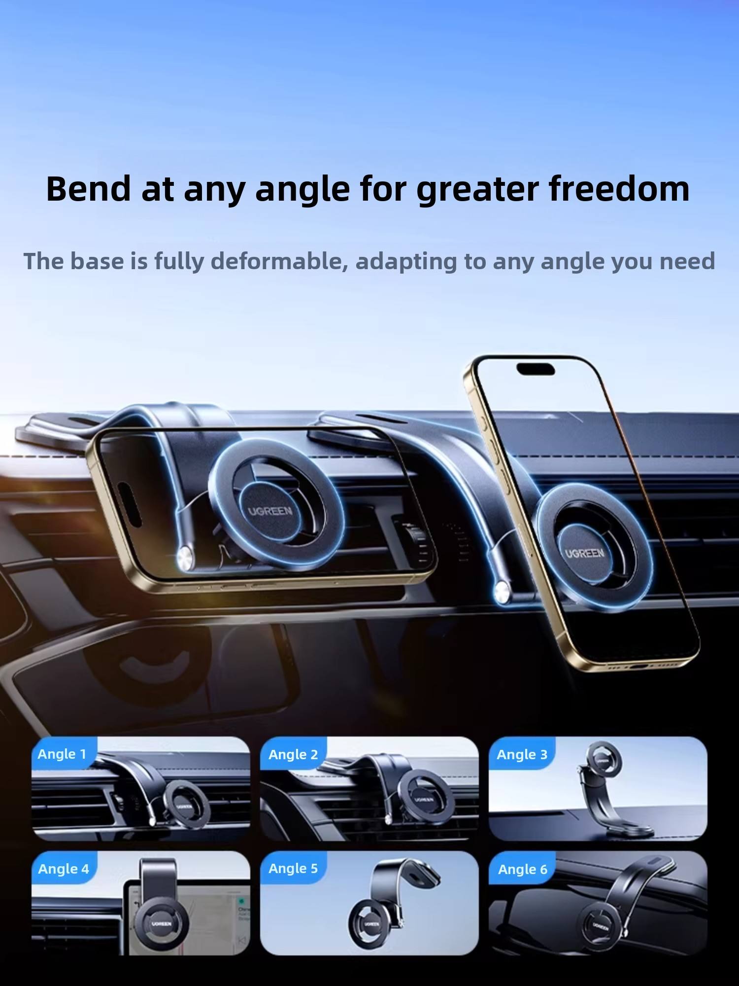 Car Vacuum - UGREEN Magnetic Car Mount 360-Degree Rotating